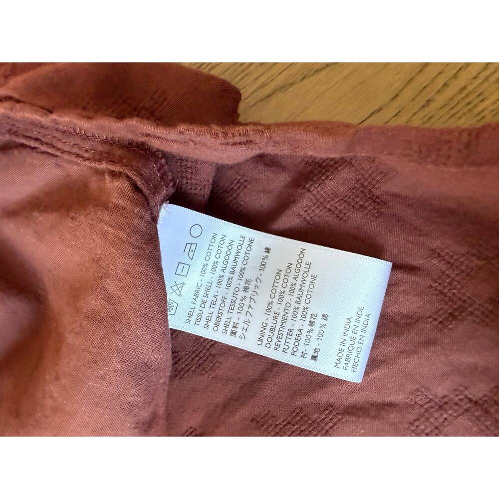 Cleobella Rust Eyelet Ruffle Collar Button-Front Blouse M - Picture 11 of 12